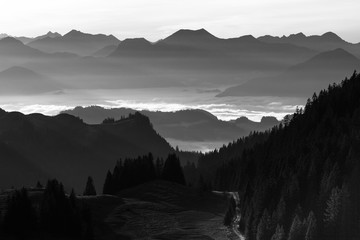 Chiemgauer Alpen im Sonnenuntergang