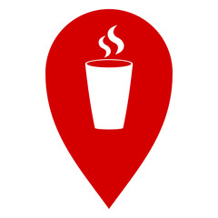 Coffee pointer icon. Vector illustration.
