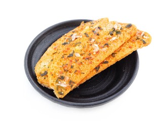 Garlic and herb bread isolated