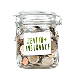 Savings money box coins stack thai baht with word 