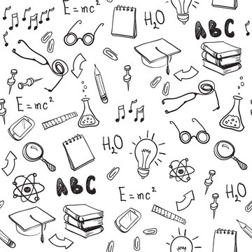 Seamless pattern with school elements. Back to school.