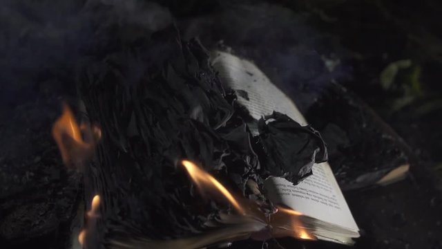 the book is burning close up