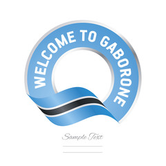 Welcome to Gaborone Botswana flag logo icon