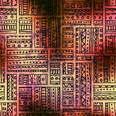 Abstract seamless vector tribal ethnic background pattern