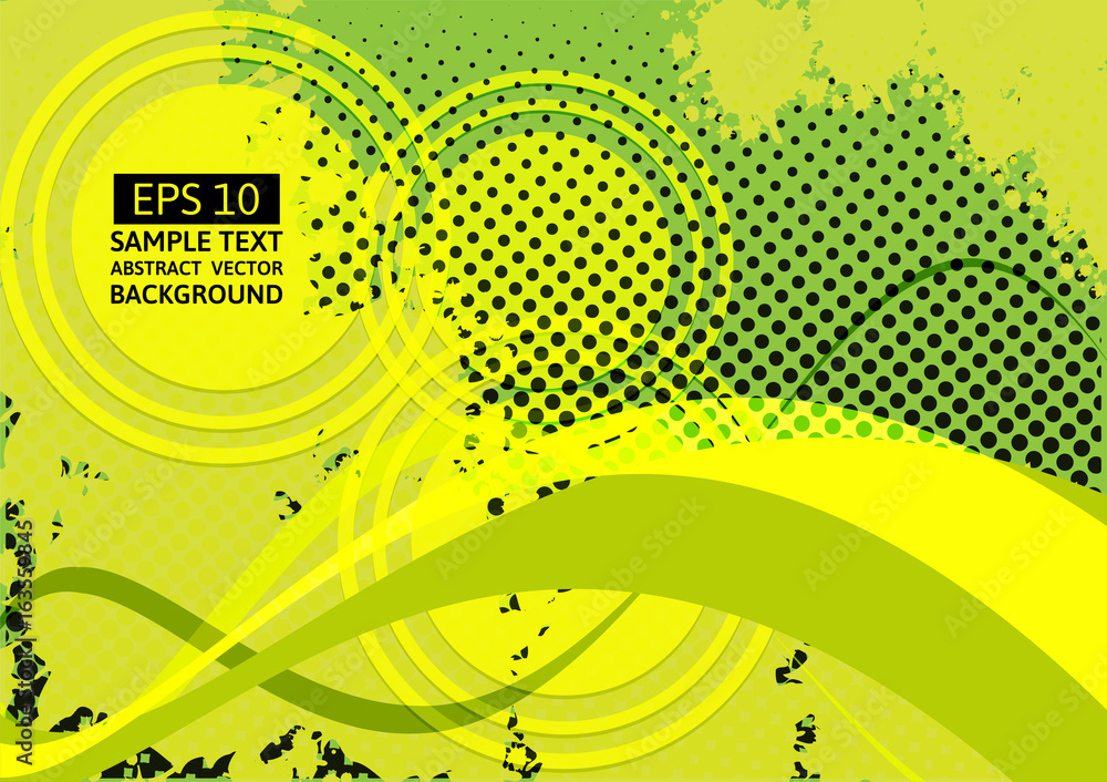 Poster green wave abstract vector background with copy space