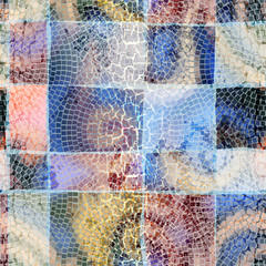 Seamless background pattern. Grunge mosaic pattern with a cracks.