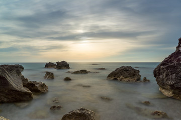 Sunset at the beach in Lefkada