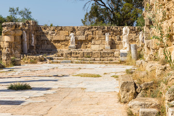 Ruins of statues in the ancient city of Salamis, Northern Cyprus