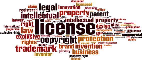 Naklejka premium License word cloud