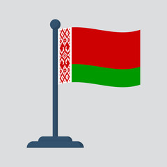Belarus flag. Independence Day  3 th July. Vector illustration flat design. Isolated on background.