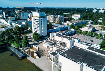 Aerial view of Espoo city, Finland 