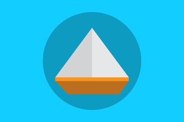 Fototapeta premium ship icon flat style with blue background