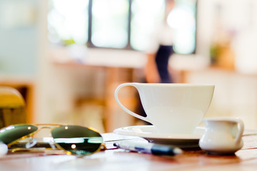 cup of coffee on table