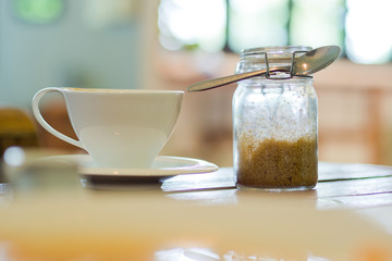 cup of coffee on table