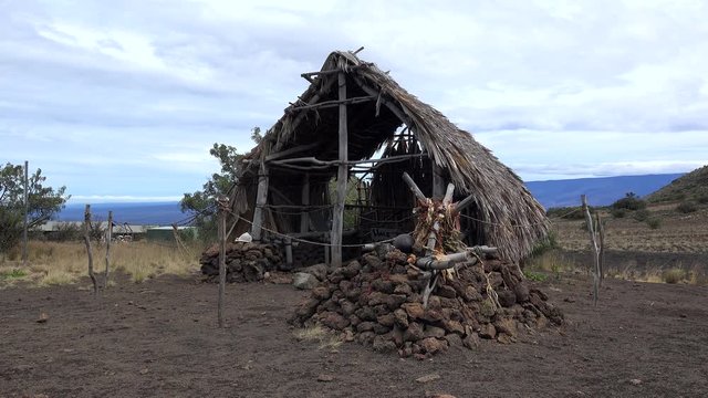 Traditional hale near the Mauna Kea Visitor Information Station. Big Island, Hawaii, USA