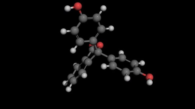 phenolphthalein ball and stick molecule model rotating. Phenolphthalein is often used as an indicator in acid&ndash;base titrations