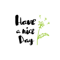 Have a nice day hand drawn calligraphy on white background have a nice day brush lettering
