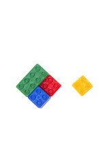 Colourful Block Toys Over White Background