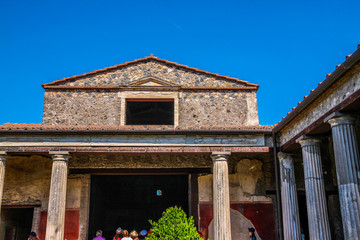 ancient Pompeii ruins, UNESCO World Heritage Site, Campania region, Italy. Pompeii city destroyed in 79BC by the eruption of Mount Vesuvius