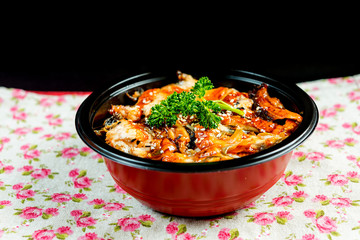 japanese food eel Chirashi Rice Bowl