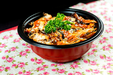 japanese food eel Chirashi Rice Bowl