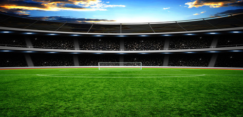 Fototapeta na wymiar soccer stadium with the bright lights