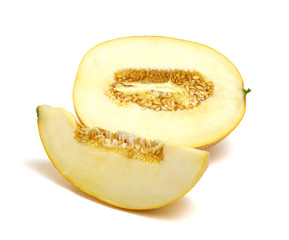 melon slices isolated on white