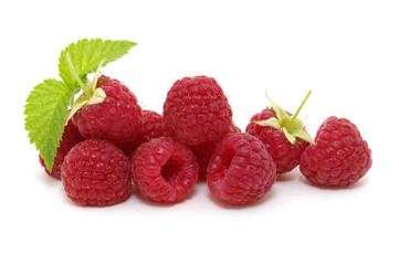 Raspberry with leaves