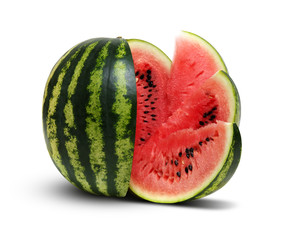  watermelon isolated on white background.