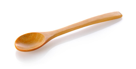 wood spoon on white background