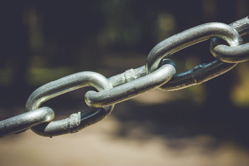 Stainless steel chain. Industrial metal background