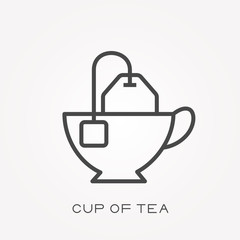 Line icon cup of tea
