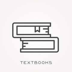Line icon textbooks