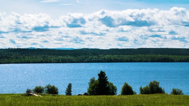 Clouds and lake timelapse