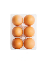 Organic Six Egg Pack Isolated on White