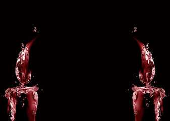 Horizontal Dark Red Christmas Candles Border 