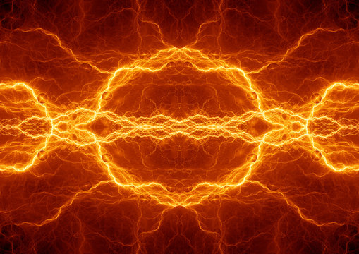 Fire lightning background, plasma energy