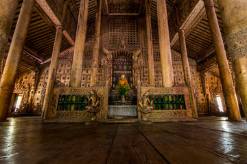 Shwenandaw Monastery or Shwenandaw Kyaung Temple or Golden Palace Monastery at Mandalay Myanmar
