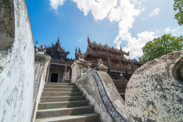 Shwenandaw Monastery or Shwenandaw Kyaung Temple or Golden Palace Monastery at Mandalay Myanmar