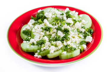 Cucumber and feta cheese salad