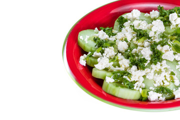 Cucumber and feta cheese salad