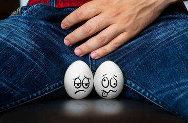 Male suffering with pain in the urogenital system.