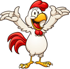Happy cartoon chicken. Vector clip art illustration with simple gradients. All in a single layer.  © Memoangeles