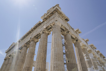 Obraz premium Parthenon Temple on the Athenian Acropolis, in Athens, Greece.