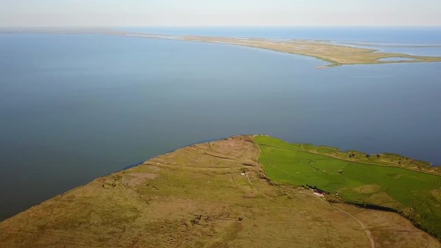 Dolojman cape and Razim-Sinoe lagoon unique in Europe, stunning aerial view