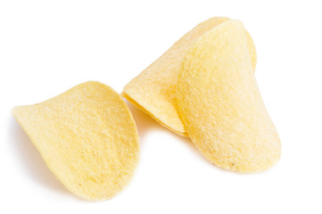 potato chips isolated on white background