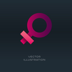 Symbols of gender. Venus sign vector gradient design
