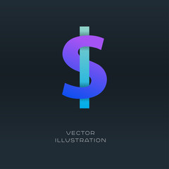 Obraz premium Dollar currency sign vector gradient design