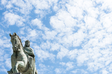 Plaza de España con estatua Rey Jaime, Mallorca, Islas Baleares