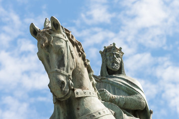 Plaza de España con estatua Rey Jaime, Mallorca, Islas Baleares